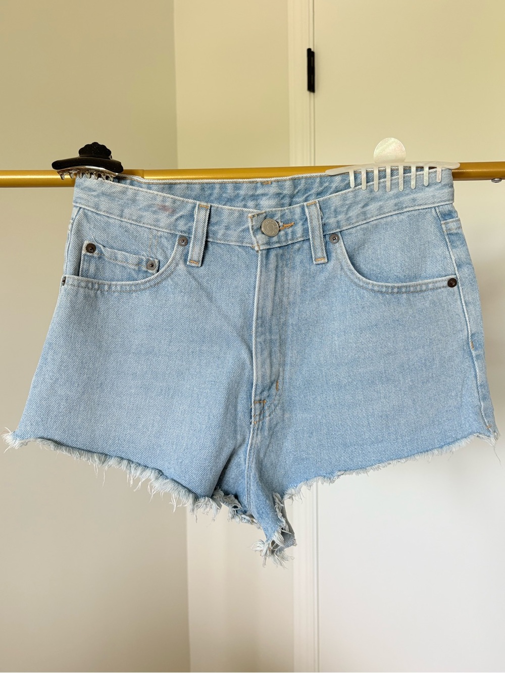 BDG Light Blue Denim Cutoff Shorts Frayed Hem